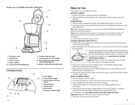 black and decker coffee maker owner's manual